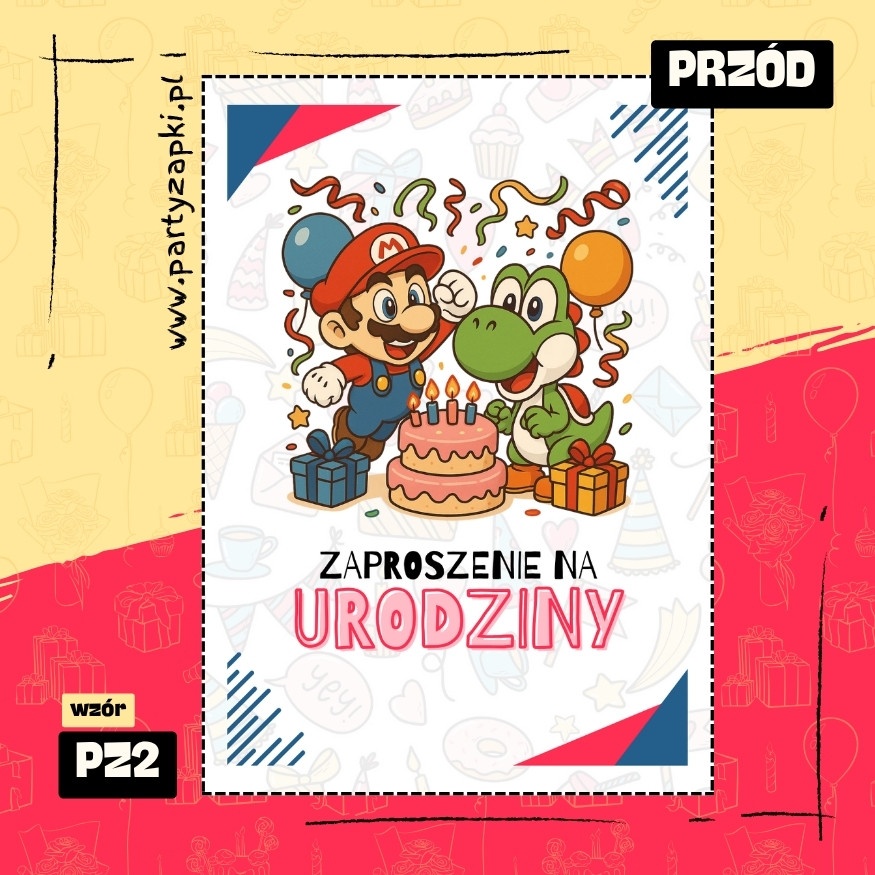 yoshi zaproszenie na urodziny 05 pz2 przod