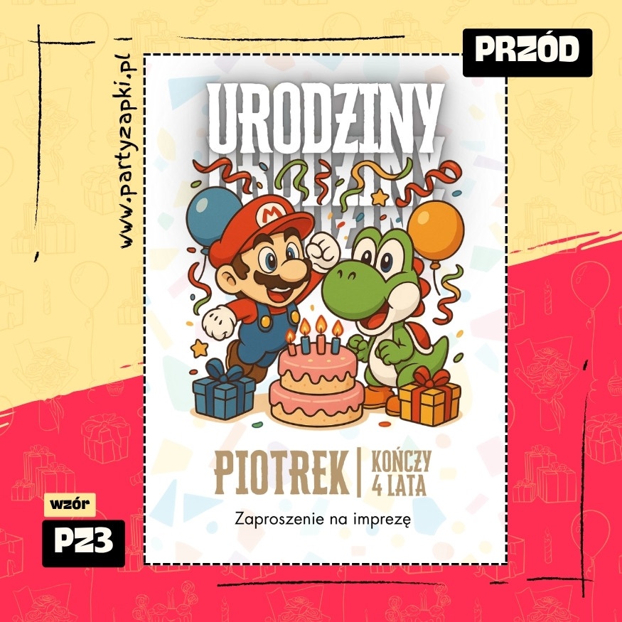 yoshi zaproszenie na urodziny 05 pz3 przod