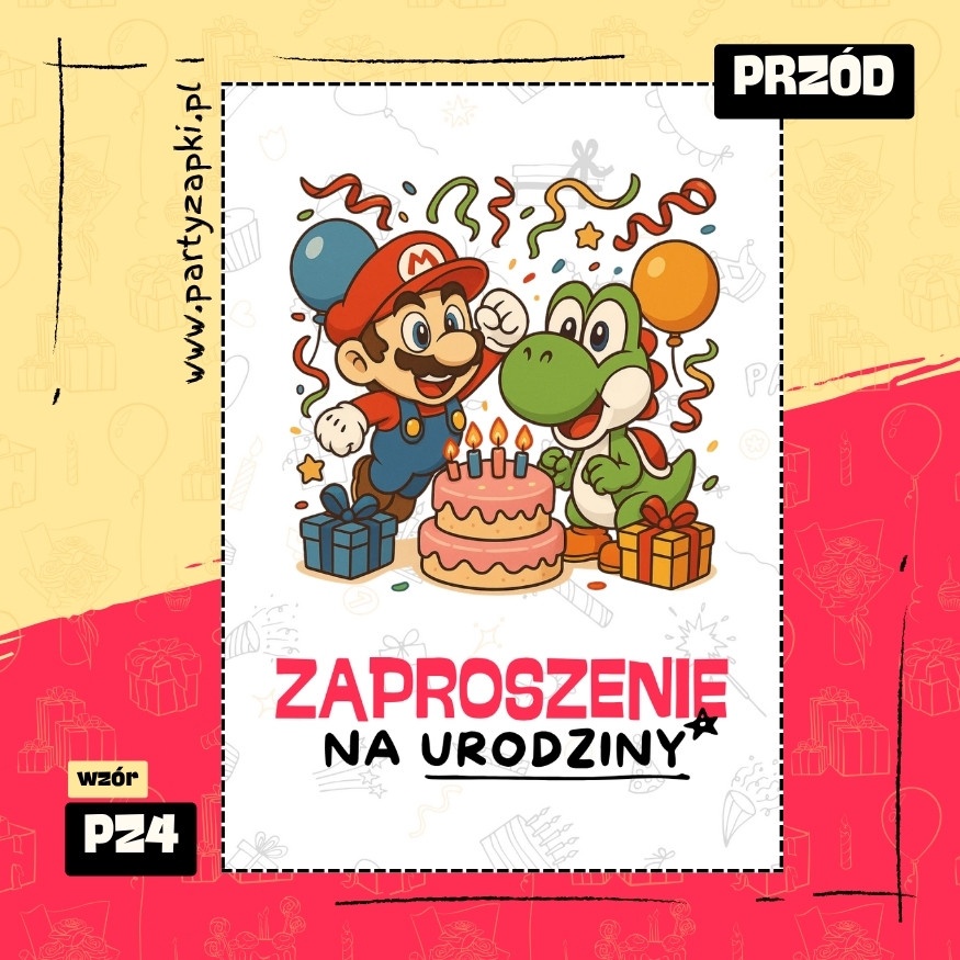 yoshi zaproszenie na urodziny 05 pz4 przod