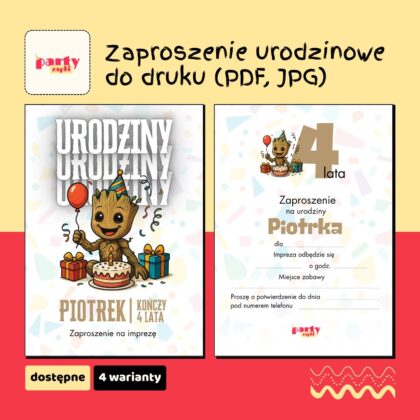 groot straznicy galaktyki zaproszenie na urodziny partyzapki 03