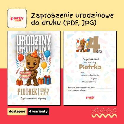 groot straznicy galaktyki zaproszenie na urodziny partyzapki 04