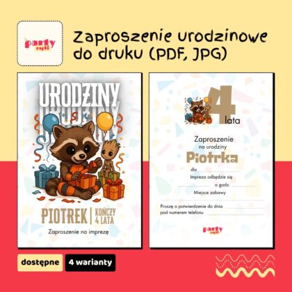 groot straznicy galaktyki zaproszenie na urodziny partyzapki 07