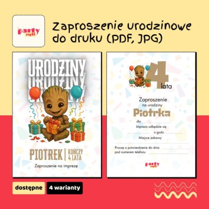 groot straznicy galaktyki zaproszenie na urodziny partyzapki 09