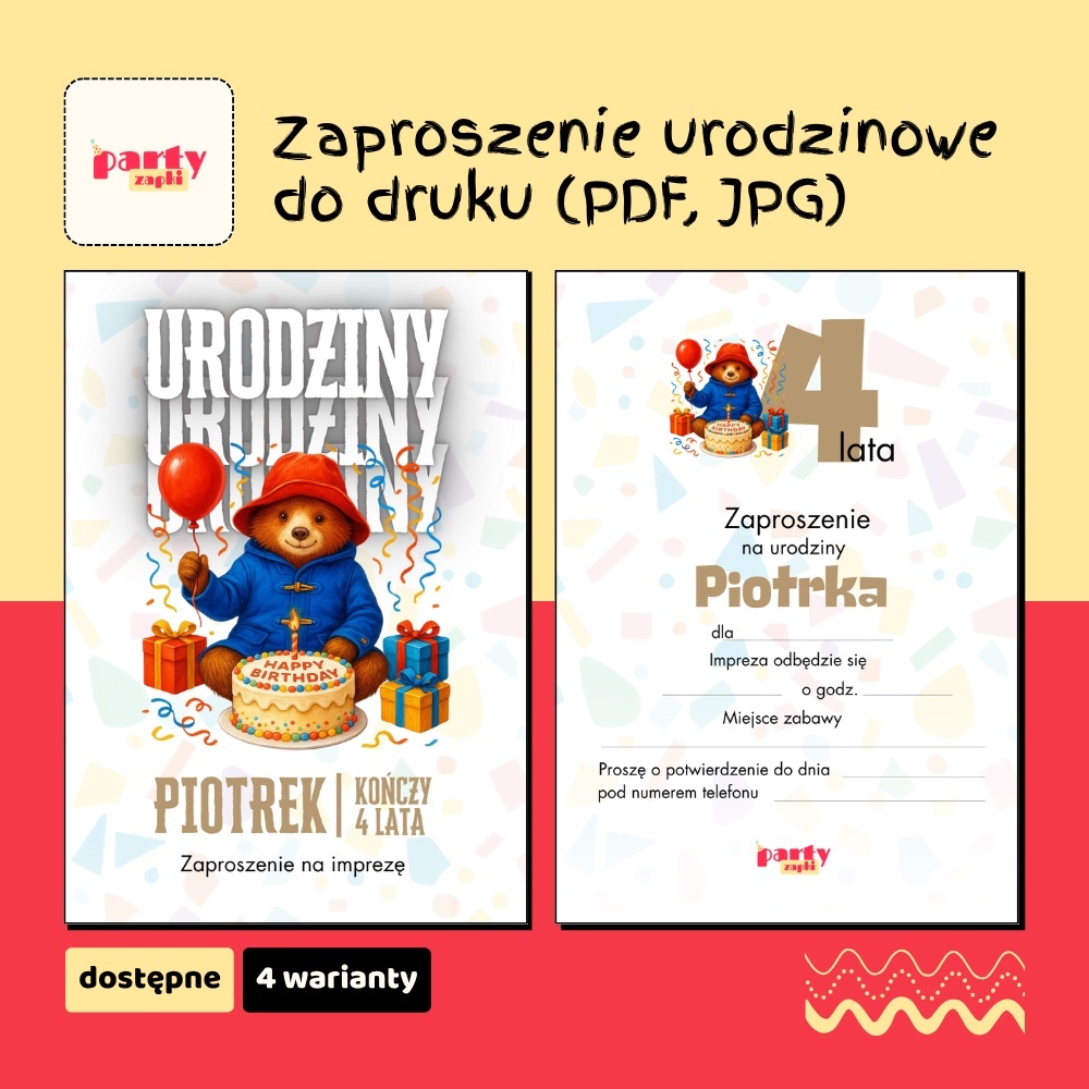 paddington zaproszenie na urodziny partyzapki 03