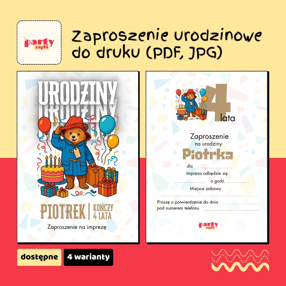 paddington zaproszenie na urodziny partyzapki 06