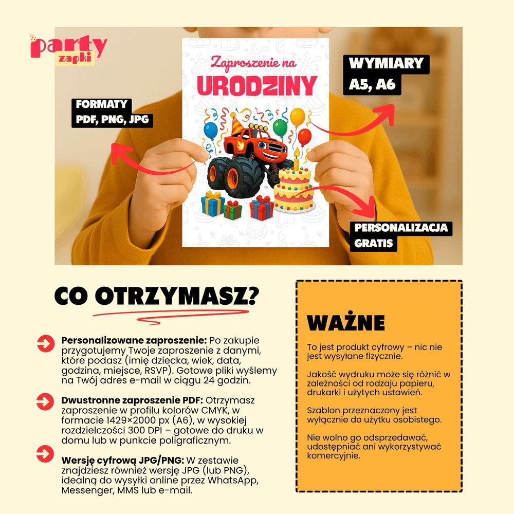 blaze i mega maszyny zaproszenie partyzapki 01 4