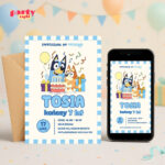 bluey 09 zaproszenie na urodziny partyzapki