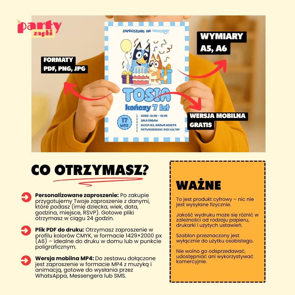 bluey 09 zaproszenie na urodziny partyzapki 5