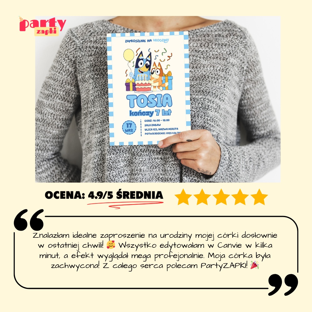 bluey 09 zaproszenie na urodziny partyzapki 7