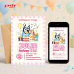 bluey 10 zaproszenie na urodziny partyzapki