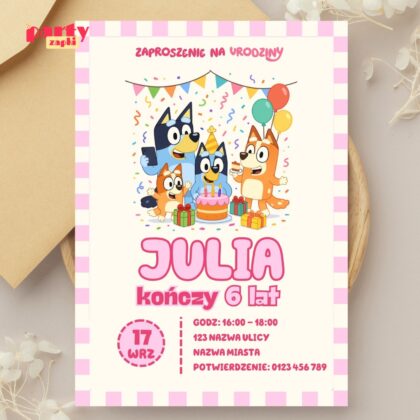 bluey 11 zaproszenie na urodziny partyzapki 2