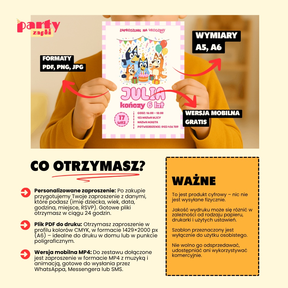 bluey 11 zaproszenie na urodziny partyzapki 5