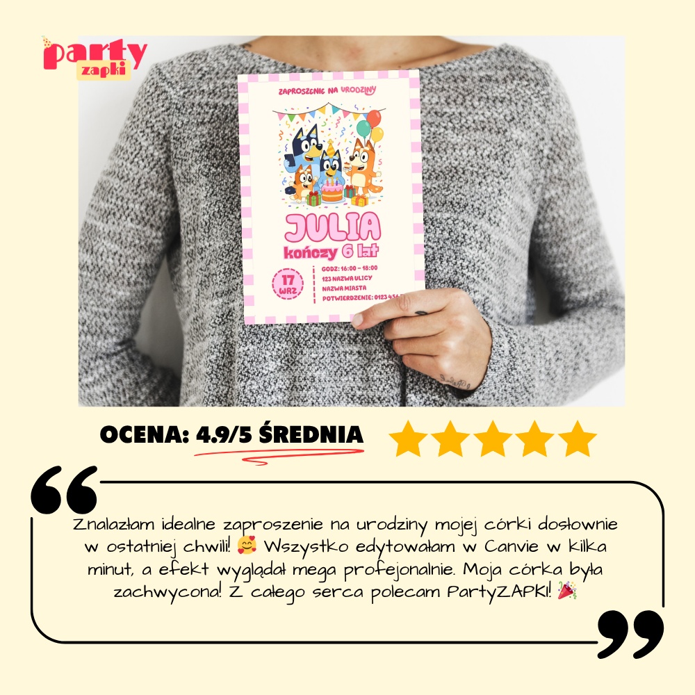 bluey 11 zaproszenie na urodziny partyzapki 7