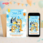 bluey 13 zaproszenie na urodziny partyzapki