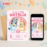 bluey 14 zaproszenie na urodziny partyzapki