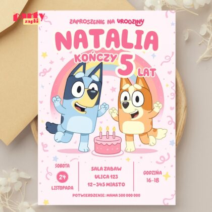 bluey 14 zaproszenie na urodziny partyzapki 2