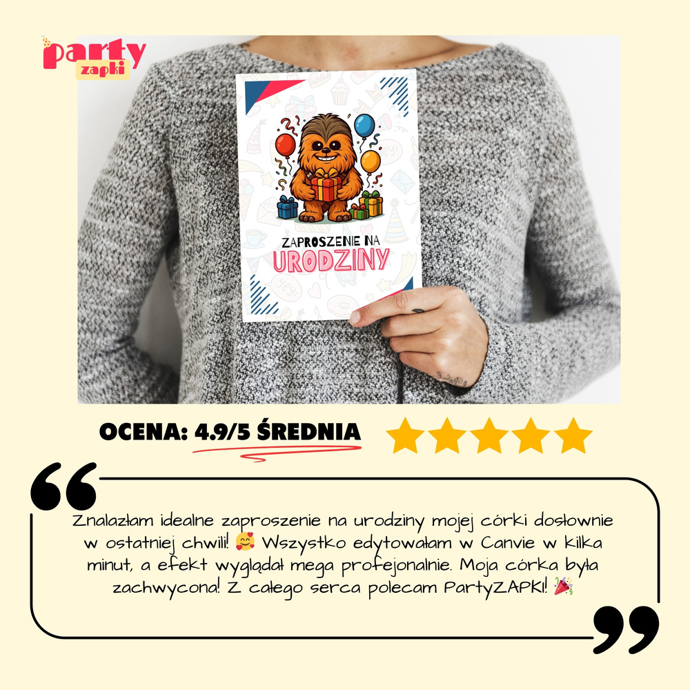 chewbacca gwiezdne wojny zaproszenie partyzapki 04 5