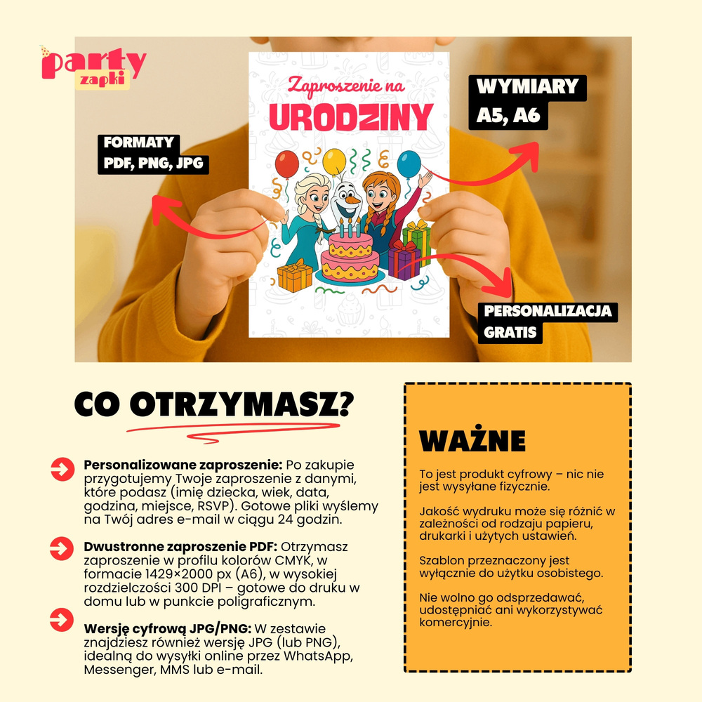 elsa kraina lodu zaproszenie partyzapki 06 4