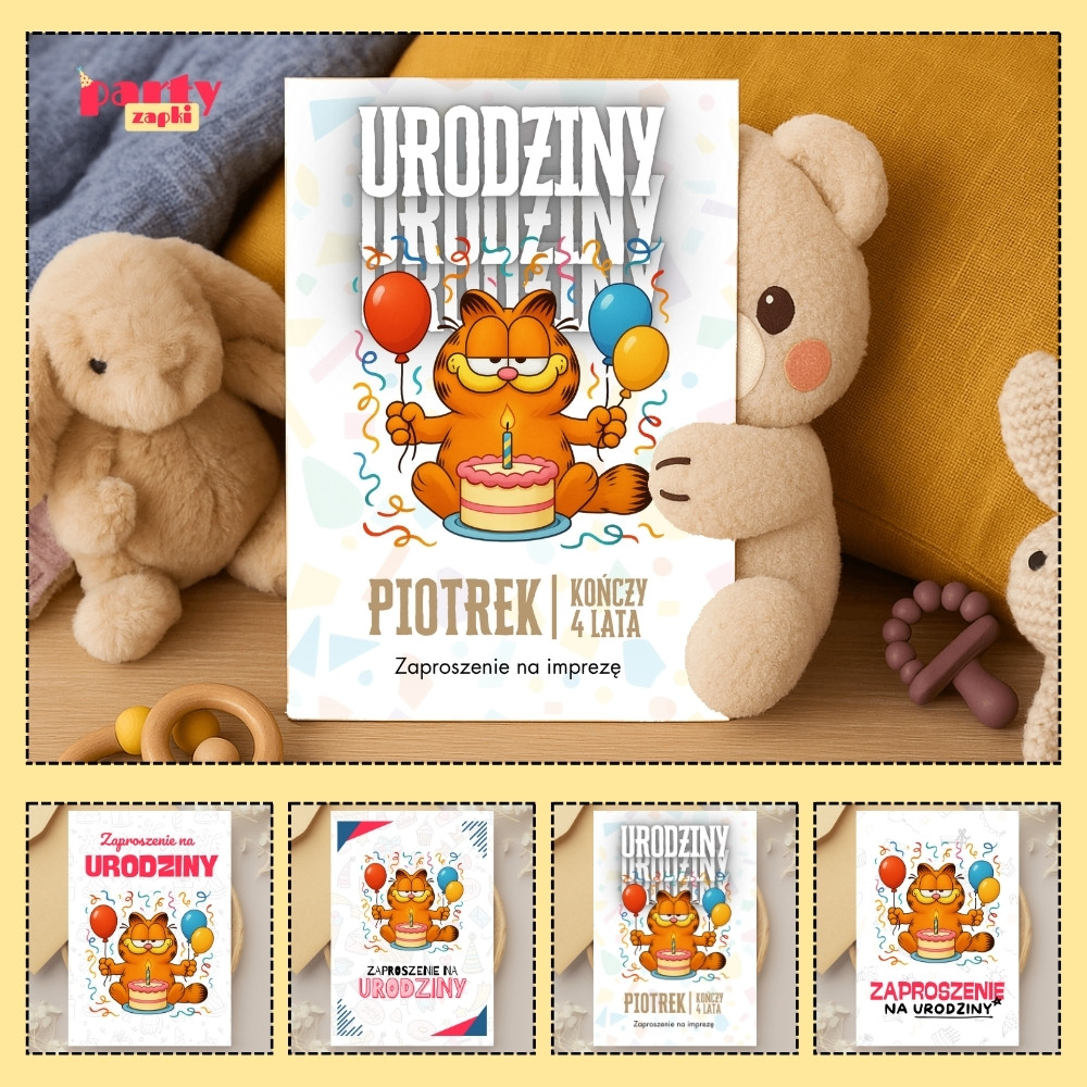 garfield zaproszenie partyzapki 02 1