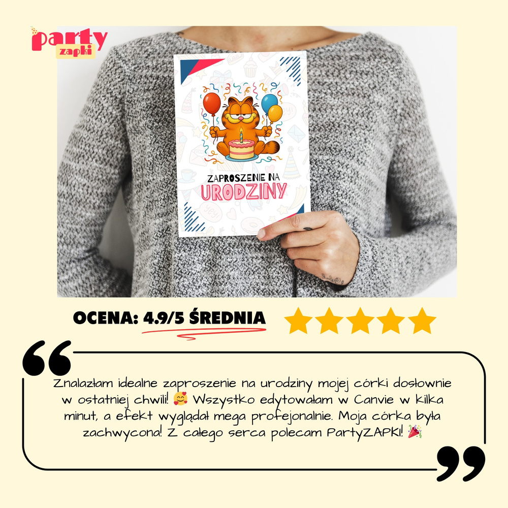 garfield zaproszenie partyzapki 02 5