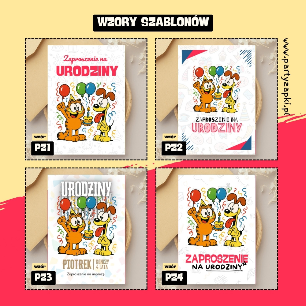 garfield zaproszenie partyzapki 03 2