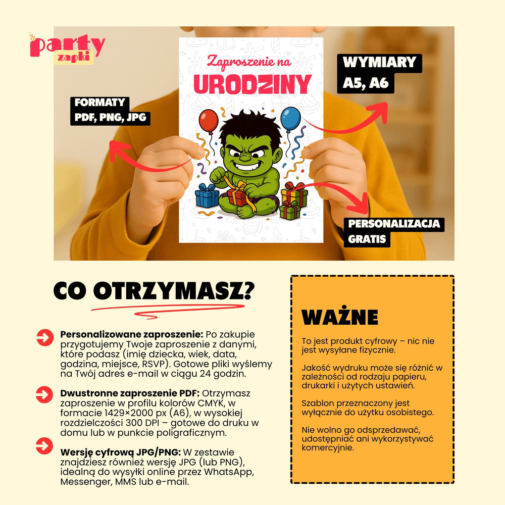 hulk zaproszenie partyzapki 06 4