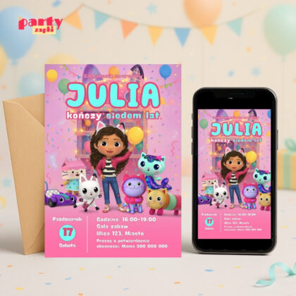 koci domek gabi 05 zaproszenie na urodziny partyzapki 1