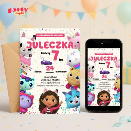 koci domek gabi 06 zaproszenie na urodziny partyzapki 1