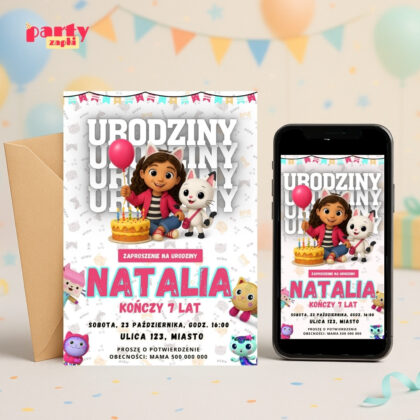 koci domek gabi 07 zaproszenie na urodziny partyzapki 1