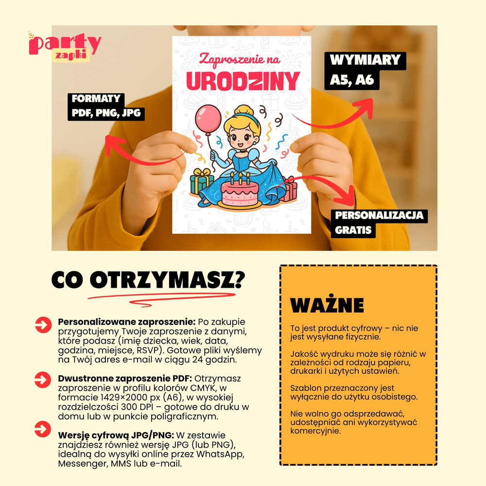 kopciuszek zaproszenie partyzapki 04 4