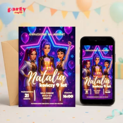 kpop demon hunters 01 zaproszenie na urodziny partyzapki 1