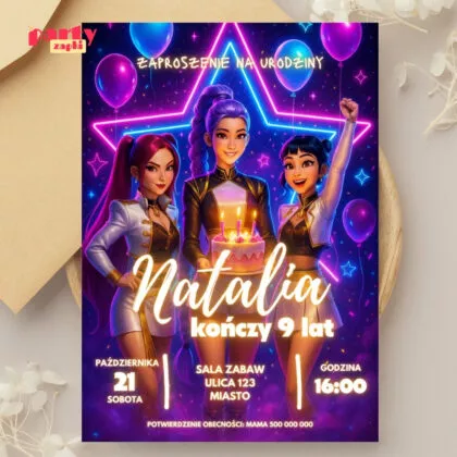 kpop demon hunters 01 zaproszenie na urodziny partyzapki 2