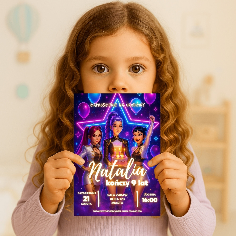 kpop demon hunters 01 zaproszenie na urodziny partyzapki 3