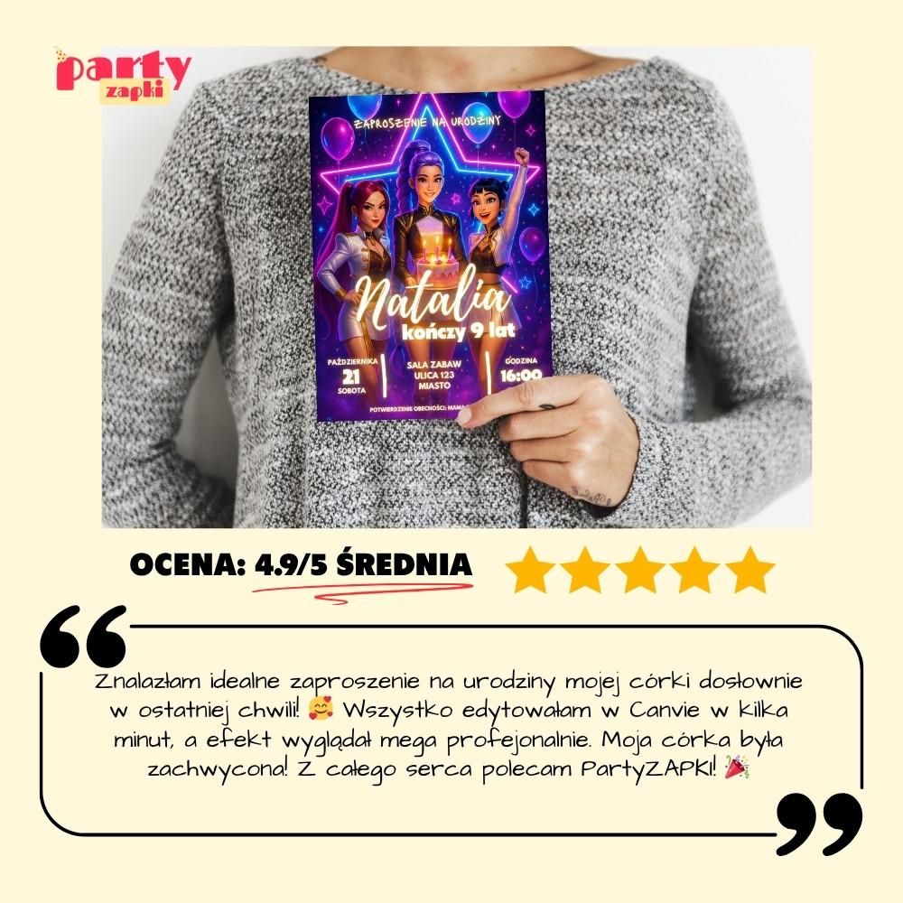 kpop demon hunters 01 zaproszenie na urodziny partyzapki 7