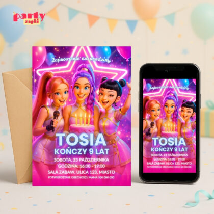 kpop demon hunters 02 zaproszenie na urodziny partyzapki 1