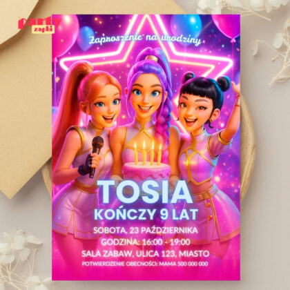 kpop demon hunters 02 zaproszenie na urodziny partyzapki 2