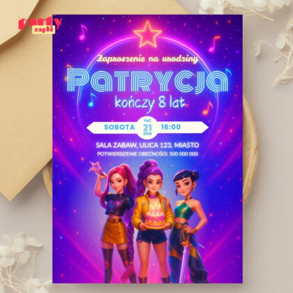 kpop demon hunters 03 zaproszenie na urodziny partyzapki 2