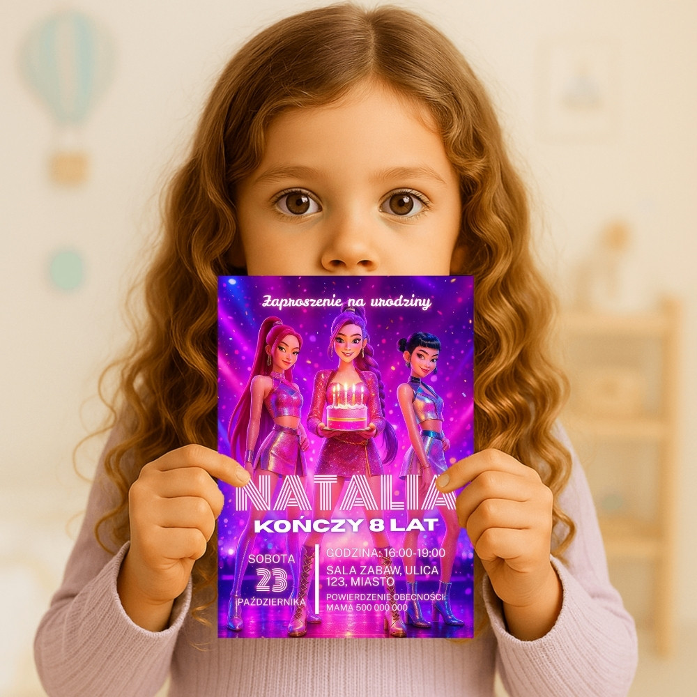 kpop demon hunters 04 zaproszenie na urodziny partyzapki 3