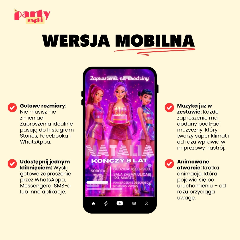 kpop demon hunters 04 zaproszenie na urodziny partyzapki 4