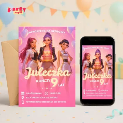 kpop demon hunters 05 zaproszenie na urodziny partyzapki 1