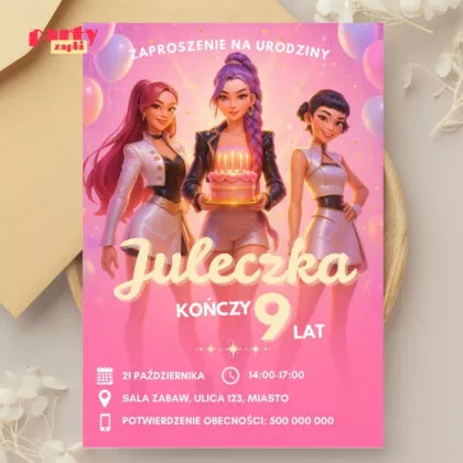 kpop demon hunters 05 zaproszenie na urodziny partyzapki 2