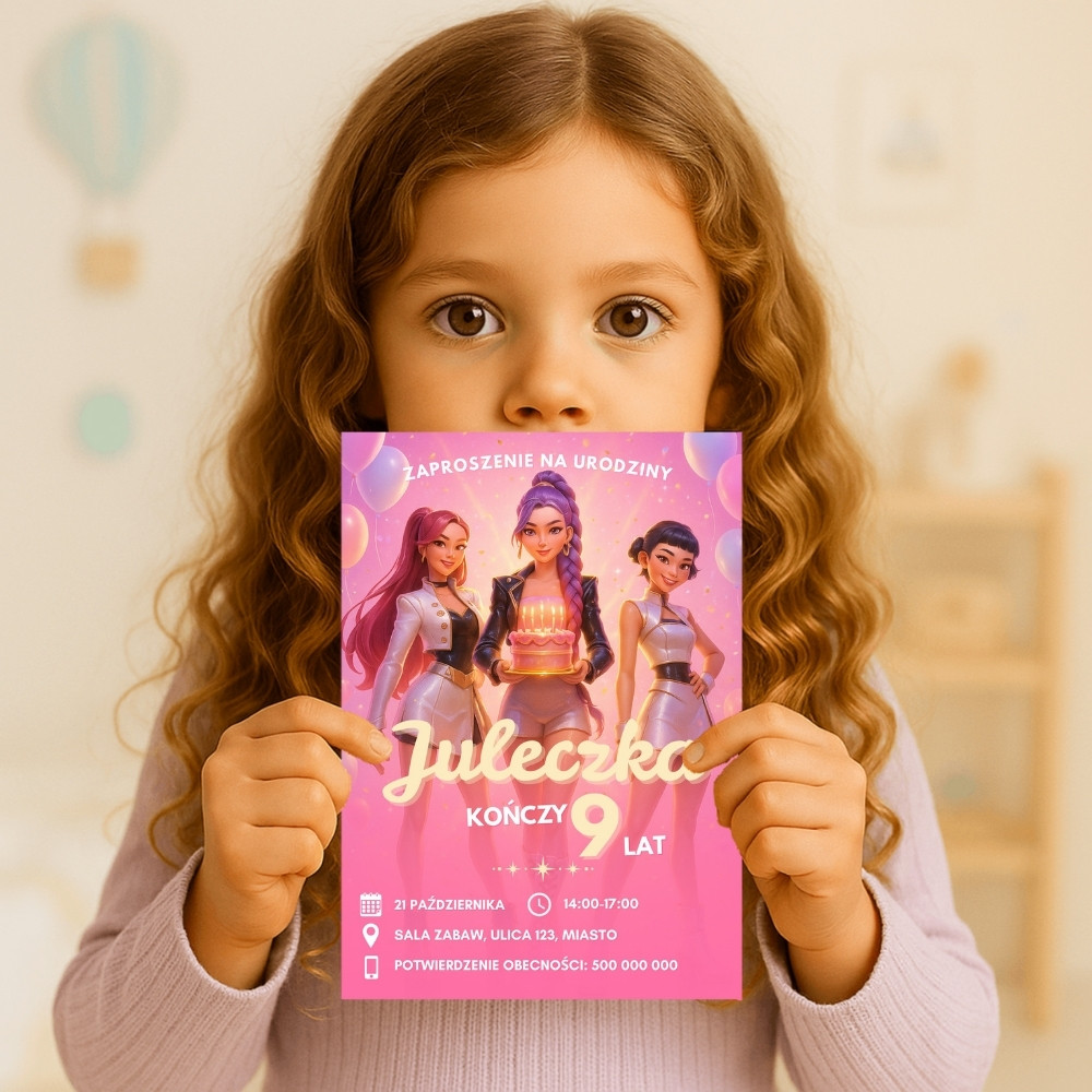 kpop demon hunters 05 zaproszenie na urodziny partyzapki 3