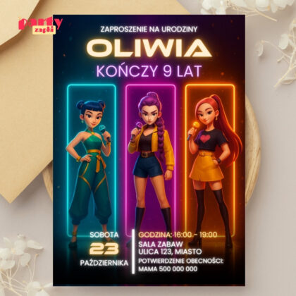 kpop demon hunters 06 zaproszenie na urodziny partyzapki 2