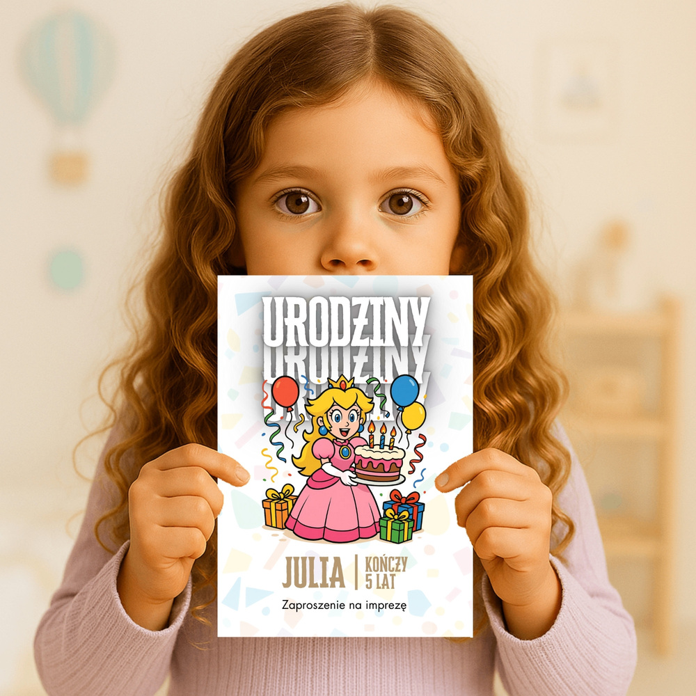 ksiezniczka peach zaproszenie partyzapki 03 3