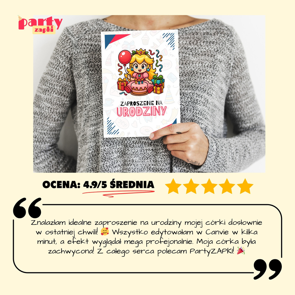 ksiezniczka peach zaproszenie partyzapki 05 5