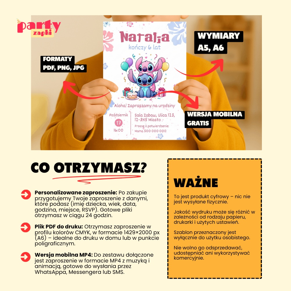 lilo stich 06 zaproszenie na urodziny partyzapki 5