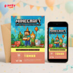 minecraft 07 zaproszenie na urodziny partyzapki