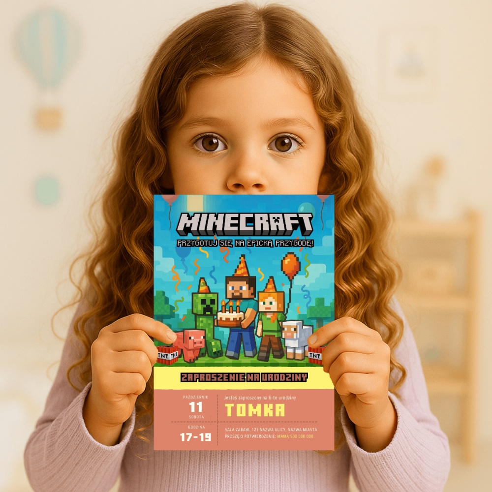 minecraft 07 zaproszenie na urodziny partyzapki 3