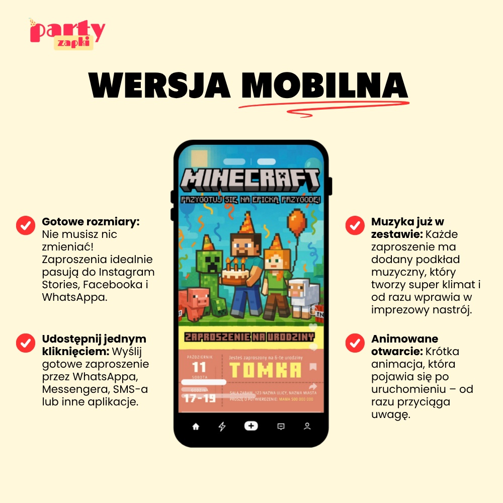 minecraft 07 zaproszenie na urodziny partyzapki 4