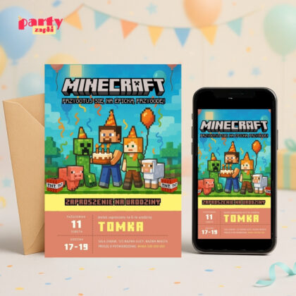 minecraft 07 zaproszenie na urodziny partyzapki